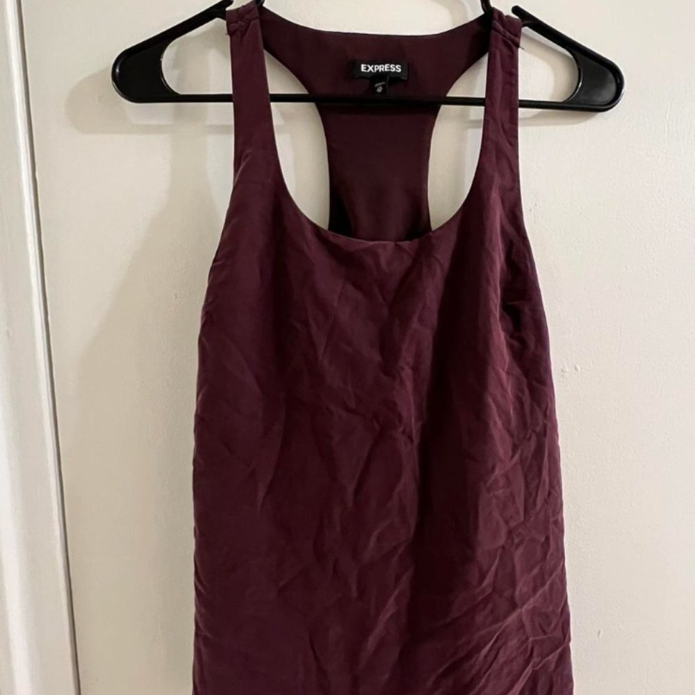 Express Women's Burgundy Tank Top size small - will iron before sending